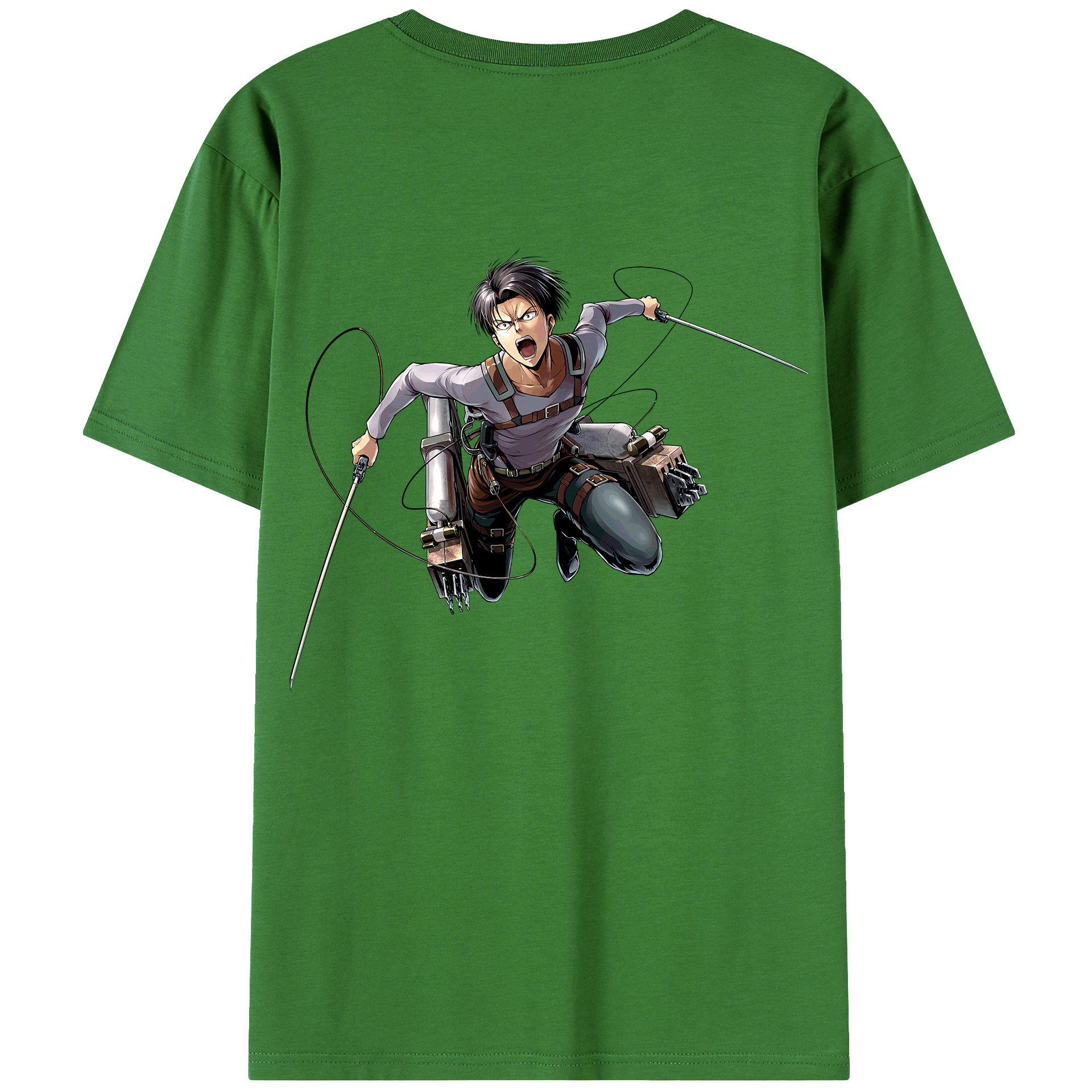 （画像用） 進撃の巨人 リヴァイ·アッカーマン Attack on Titan Levi Ackerman レディース半袖Tシャツ(バックプリント)